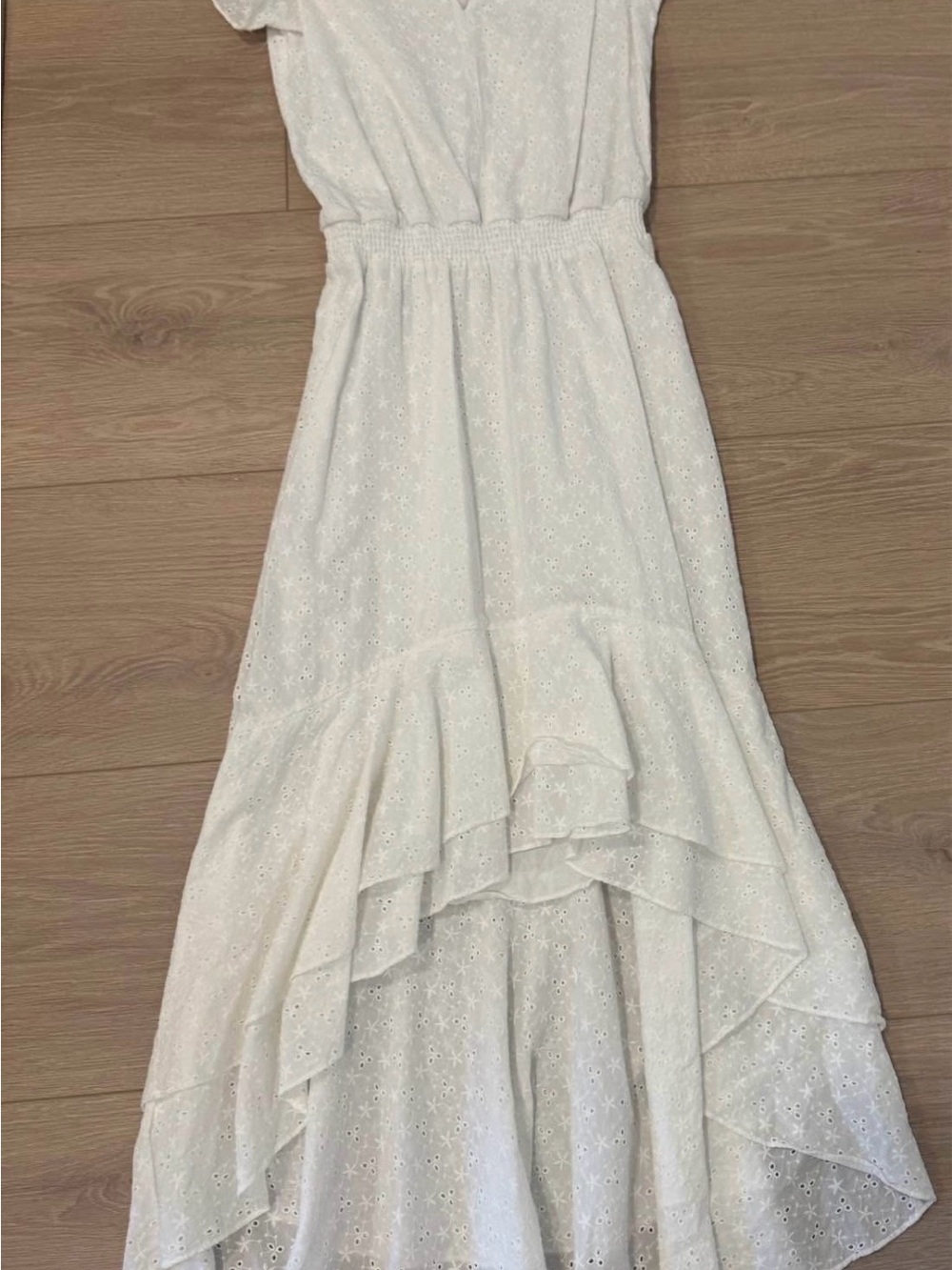 STATE White Eyelet High-Low Dress